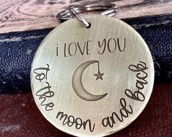 Mother to Child Keychain Gift | I Love You to the Moon and Back | Mom Keepsake