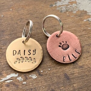 Cute Gold Cat Tag for Collar, Small Dog Name Tags, ID Tag for Pets image 5