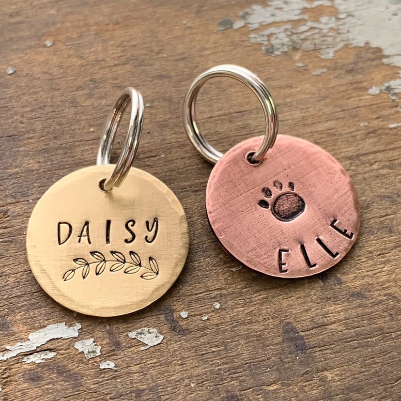 Cat ID Tag Small Small Pet Tag Rose Gold Pet ID Tag Small Etsy