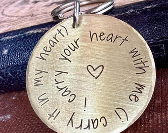 Sentimental Love Keychain Gift | I Carry Your Heart With Me | Meaningful Keepsake