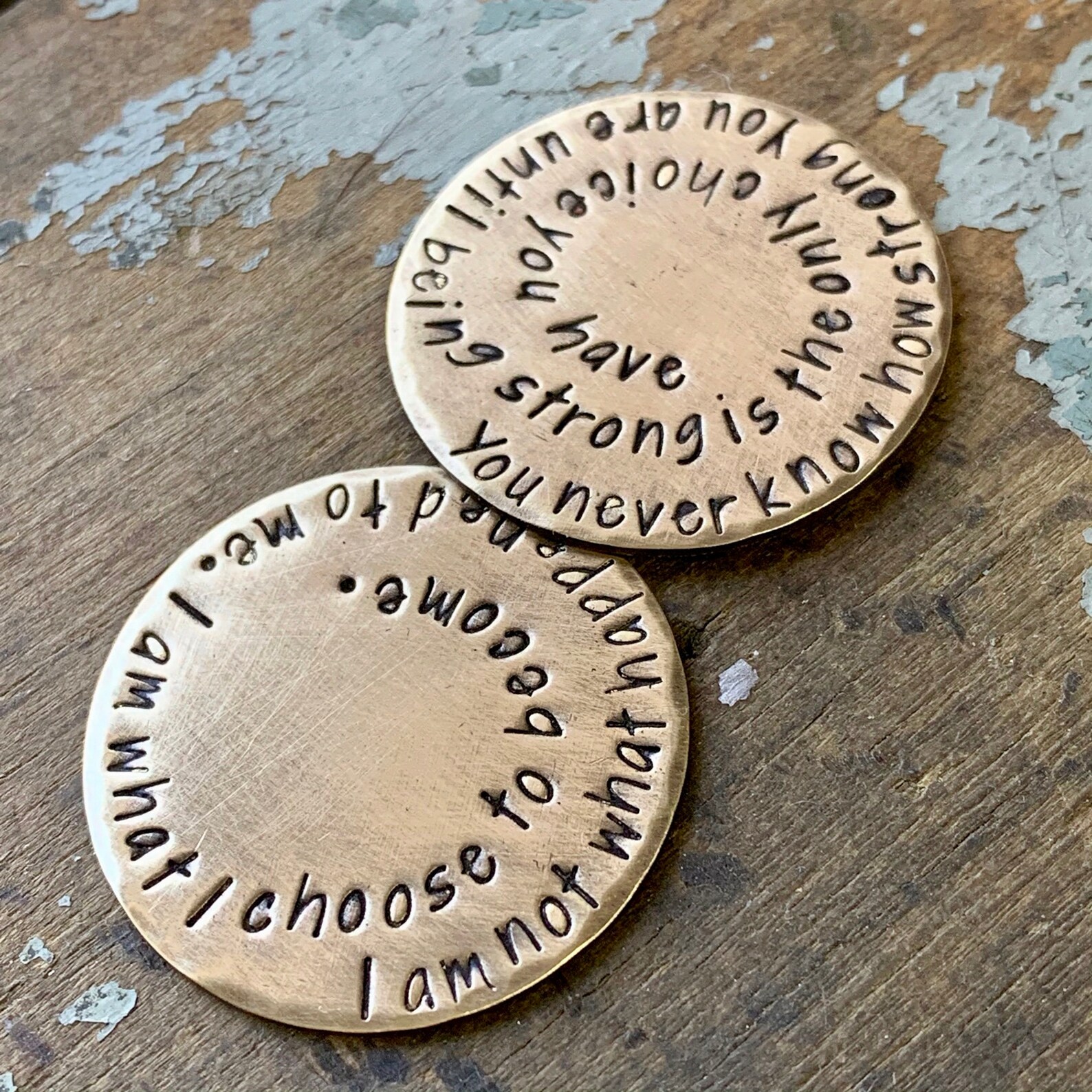 Personalized Pocket Coin Custom Gift for Him Inspirational Etsy