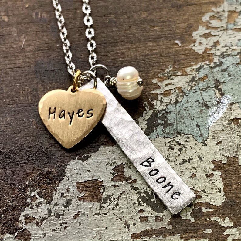 Personalized Kids Name Necklace Custom Engraved Gold Silver Etsy