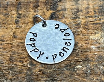 Small Silver Name Charm, Custom Name Pendant, Name Charm Bracelet, Necklace Charm Kids Names, Mothers Day Gift for Mom of Two