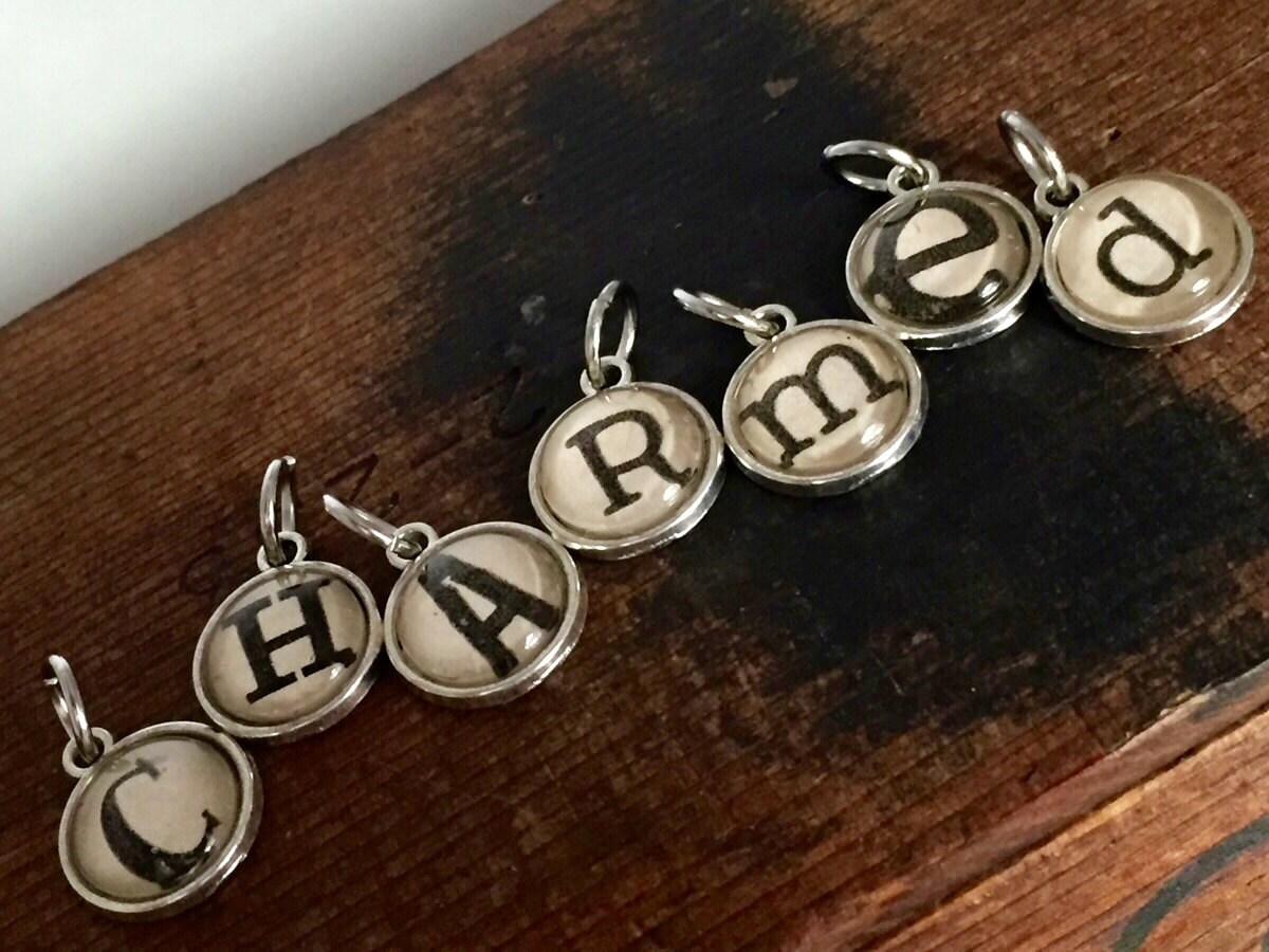 Alphabet Charms Silver Letter Charms Initial Jewelry Add A Etsy Australia