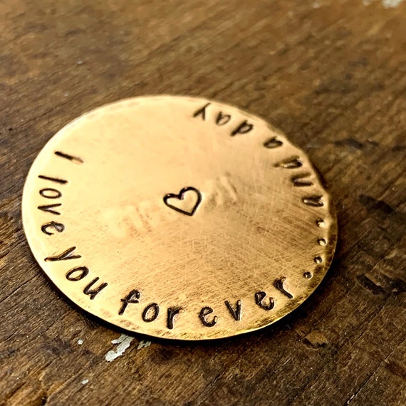 Love You Forever Custom Brass 21st Anniversary Gifts For Etsy
