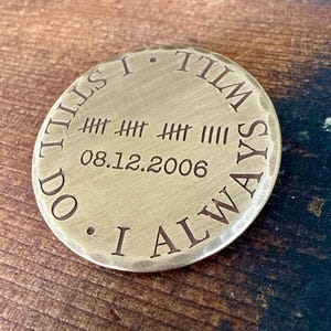 Bronze Anniversary, Tally Marks Wedding Date Gift, 19th Anniversary Gift, Nineteenth Anniversary Gift for Husband, Personalized Anniversary