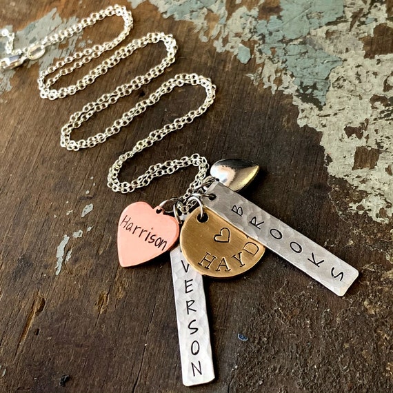 Kids Name Necklace Nana Necklace Grandma Necklace With Grandkids