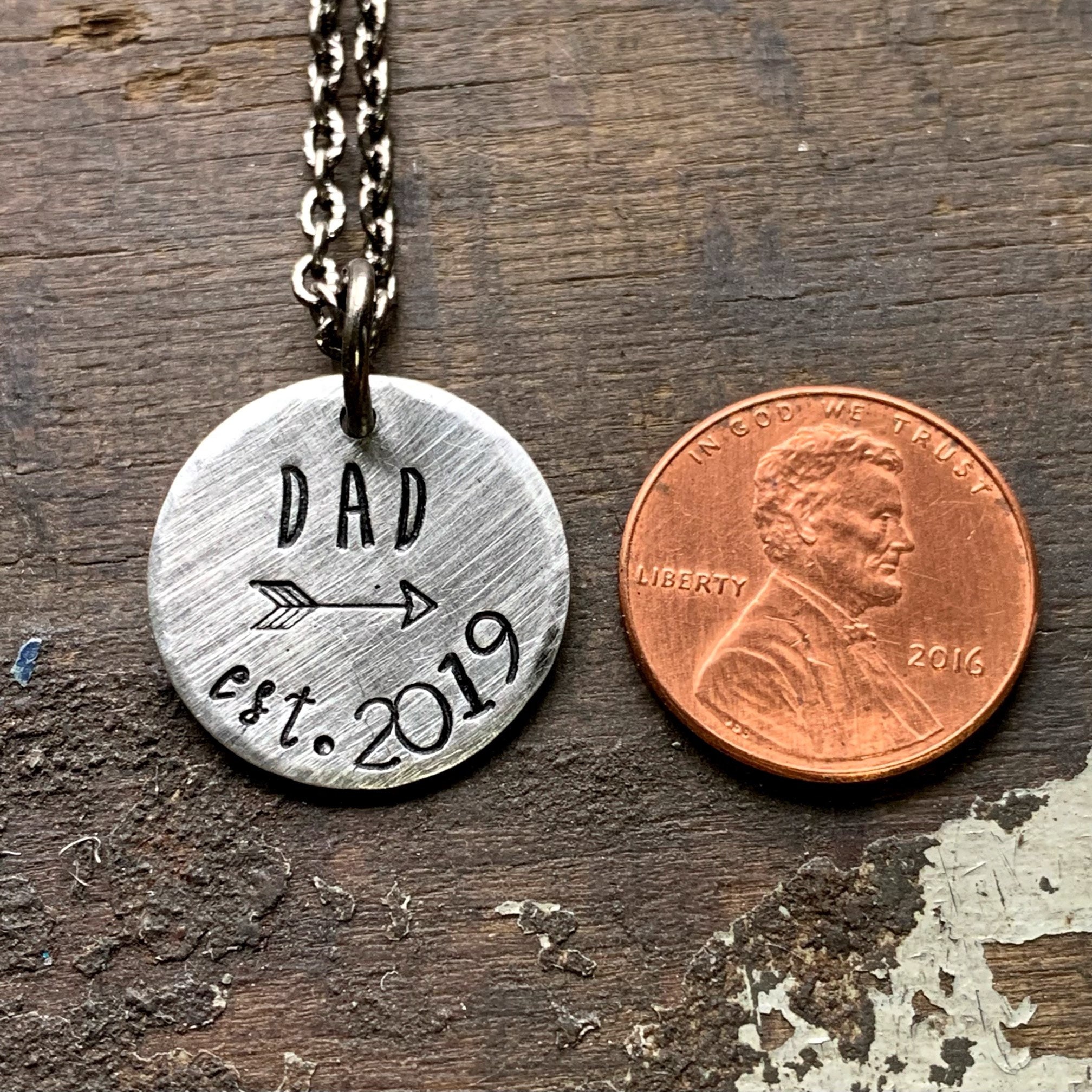 New Dad Gifts Established Dad Jewelry Silver Necklace for Etsy