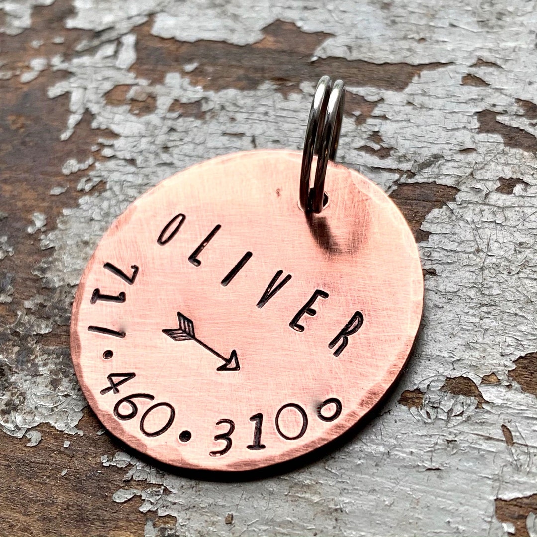 Rose Gold Dog Tags Large Dog ID Tag Custom Engraved ID Tags Etsy