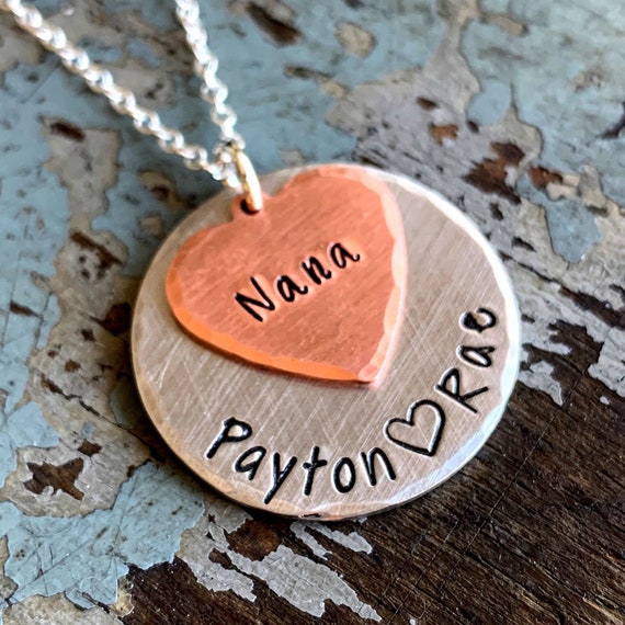 Nana Necklace Personalized Mom of Two Jewelry Gift Ideas for