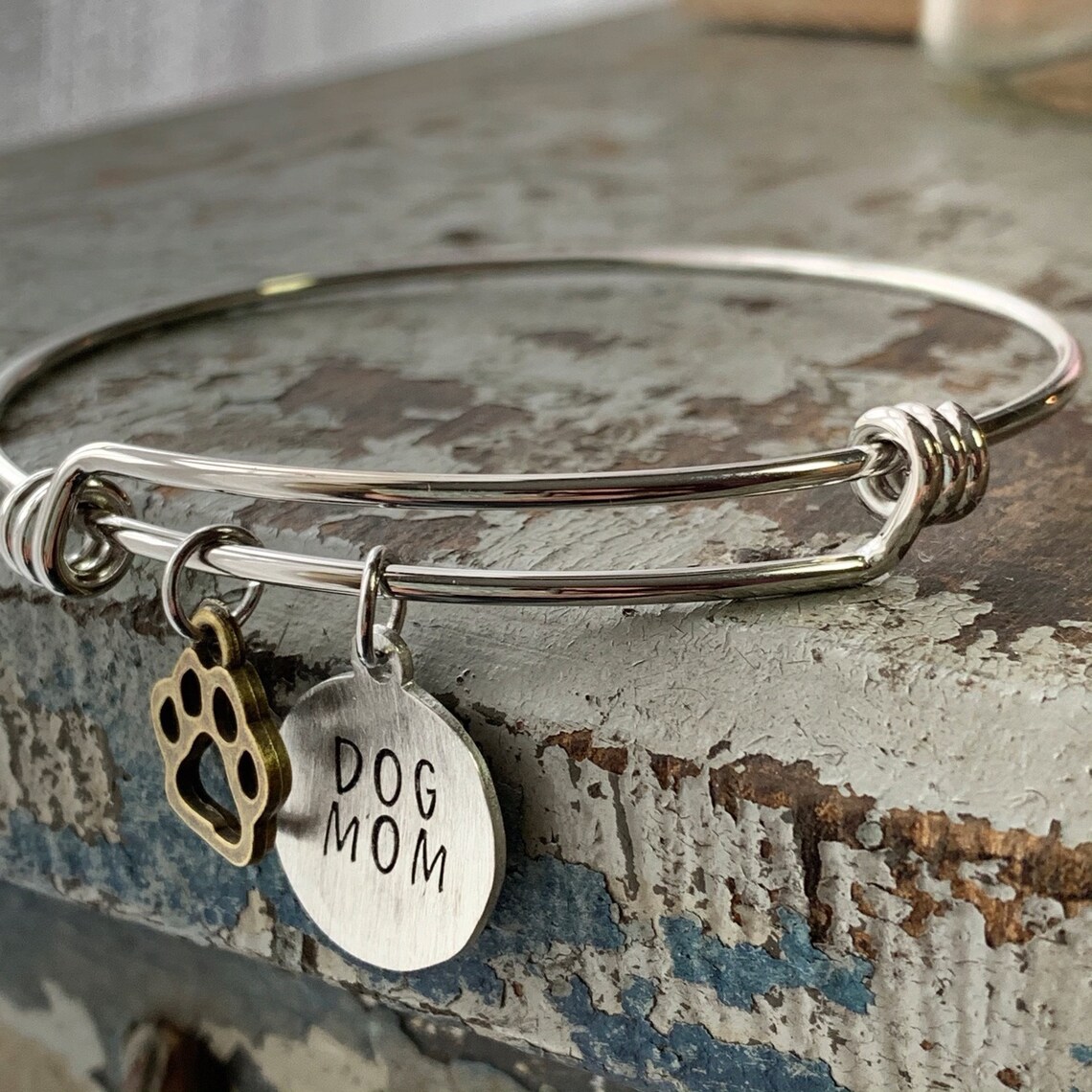 Dog Mom Bracelet Pet Jewelry Silver Charm Bracelet Engraved Etsy