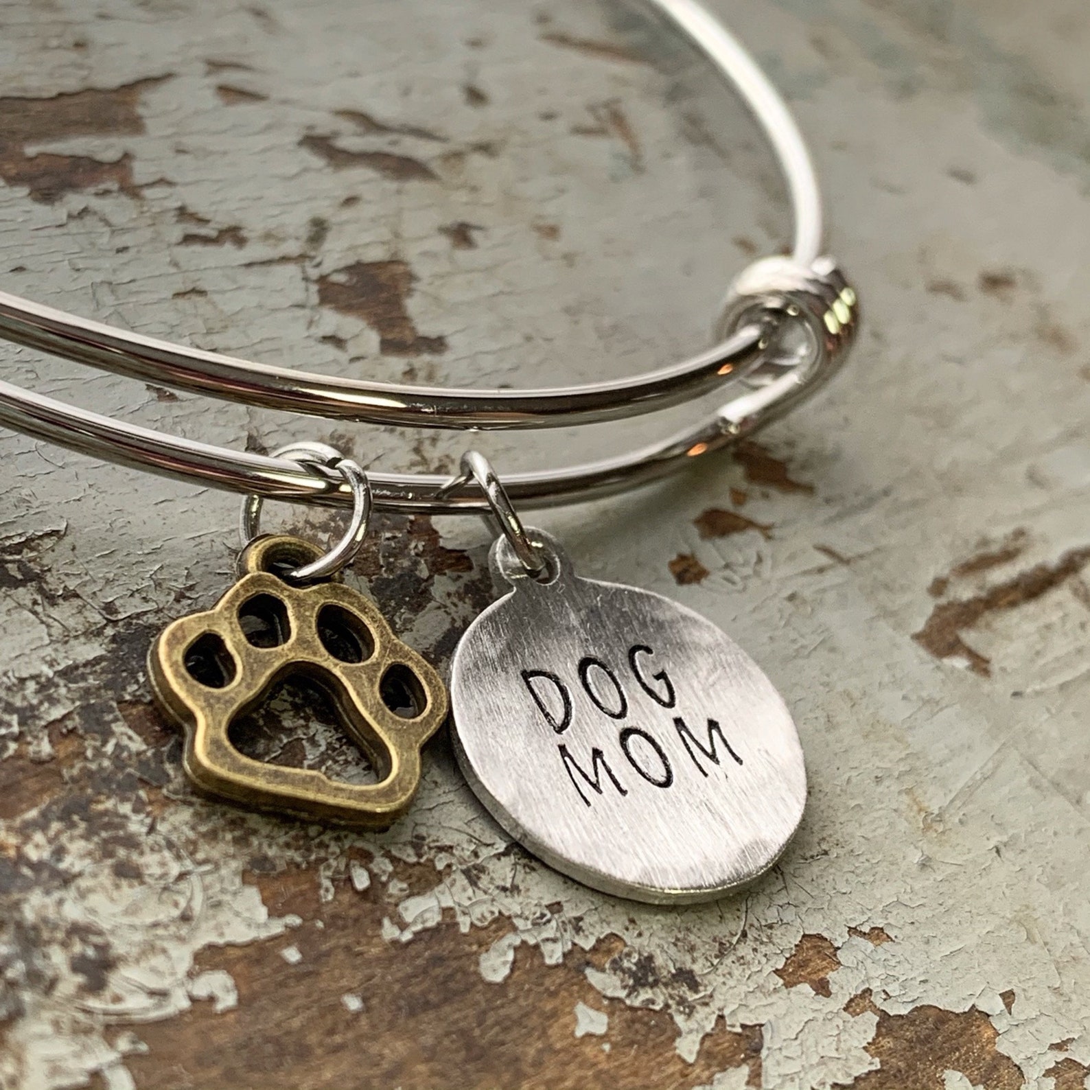 Dog Mom Bracelet Pet Jewelry Silver Charm Bracelet Engraved Etsy