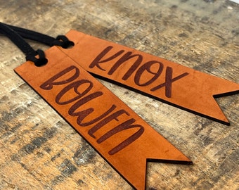 Gift Tags • Personalized Genuine Leather Luggage Tag • Custom Engraved Name Tag