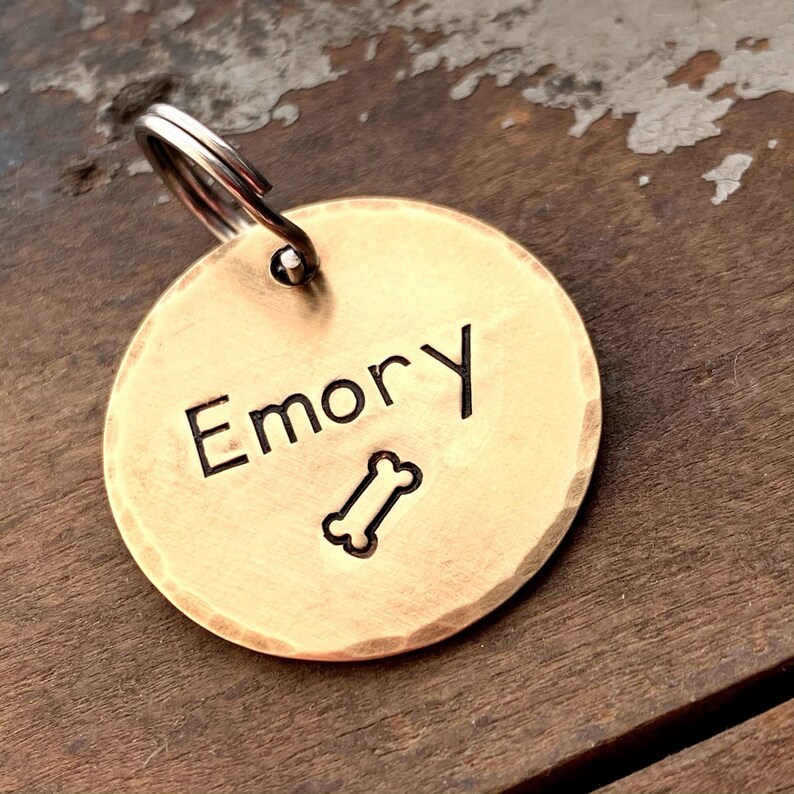 Dog Name Tags Pet Name Tag Rose Gold Dog Tag Double Sided Etsy