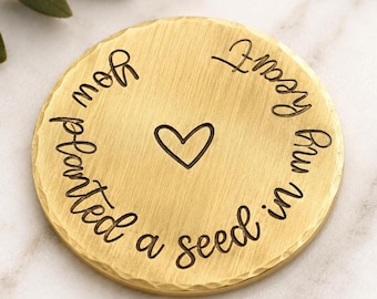 21st Anniversary Brass Pocket Hug: Personalized Sentimental Keepsake