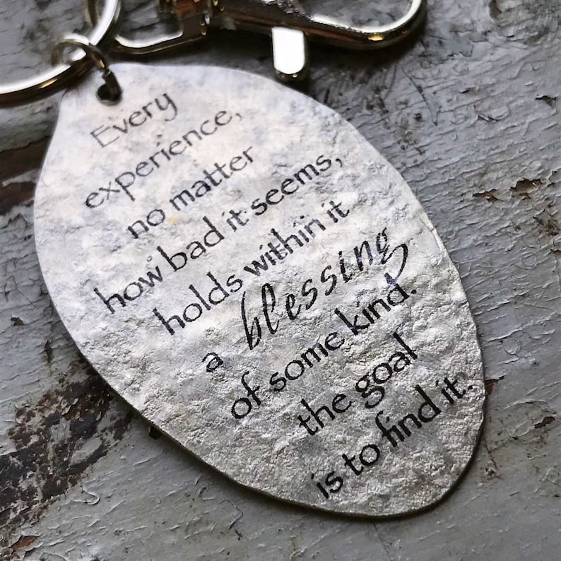 Spoon Pendant Keychain inspirational Quote Spoon Pendant Everything Holds A Blessing