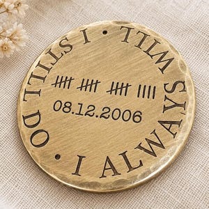 Vow Renewal Gift, I Still Do Brass Keychain, Personalized Wedding Vow Renewal Keepsake, Gift for Husband, Marriage Renewal Gift