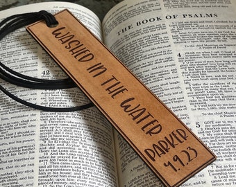 Personalized Bible Bookmark, Washed in the Water Book Mark, Baptism Gifts, Christian Bible Verse Bookmark