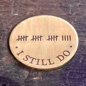 Bronze Anniversary Gift, Tally Marks, 19th Anniversary Token, Nineteenth Anniversary Gift for Him, Wedding Anniversary Personalized Gift