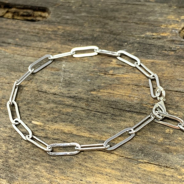 Paperclip Chain Bracelet, Large Link Trendy Chain Bracelet