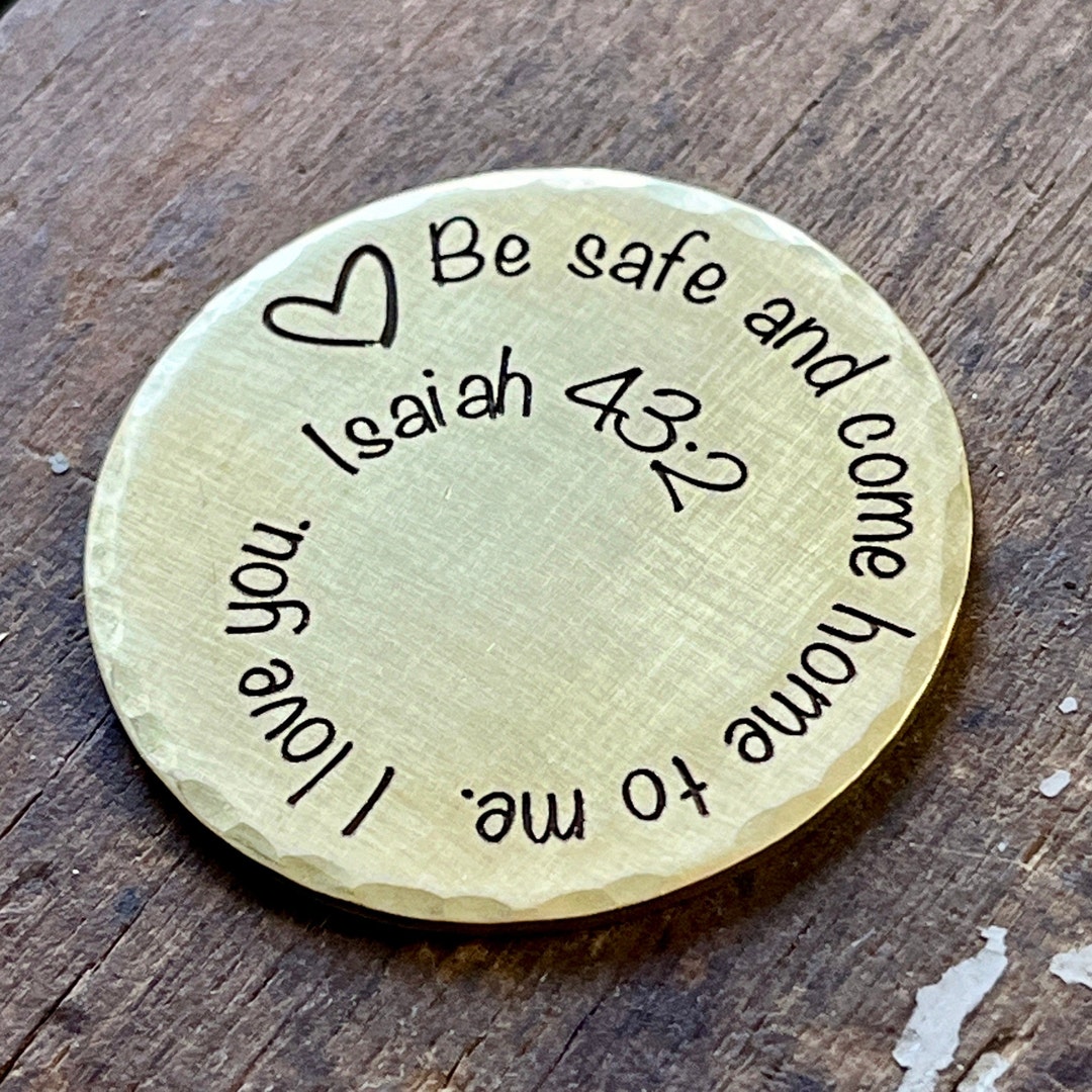 Engraved Brass Pocket Hug Coin: Christian Gift, First Responder ...