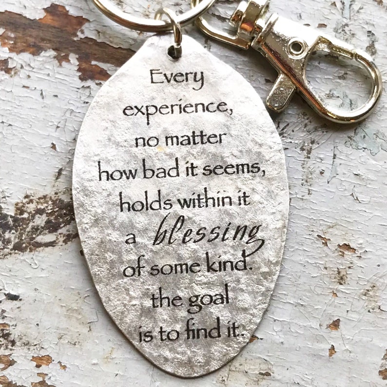 Spoon Pendant Keychain inspirational Quote Spoon Pendant Everything Holds A Blessing