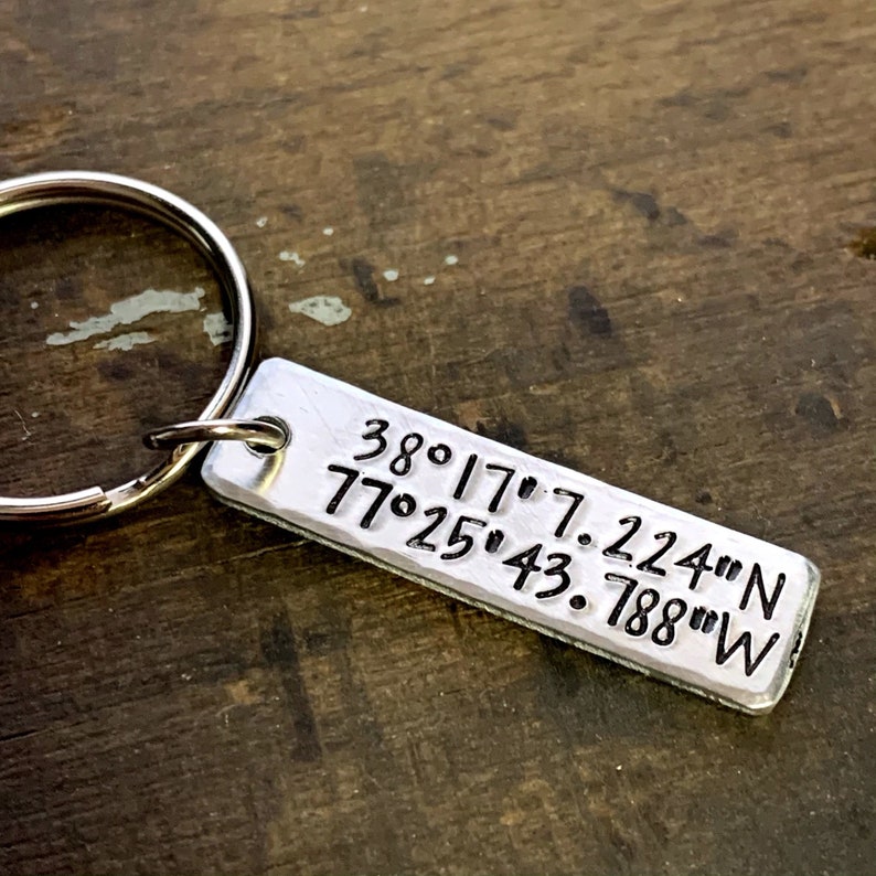 GPS Coordinates Gift for Him Custom Coordinates Keychain Etsy