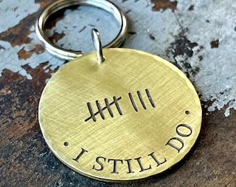 Eighth Anniversary Gift, Bronze Anniversary, Tally Marks Keychain, Anniversary Gift for Him, Wedding Anniversary Personalized Gift
