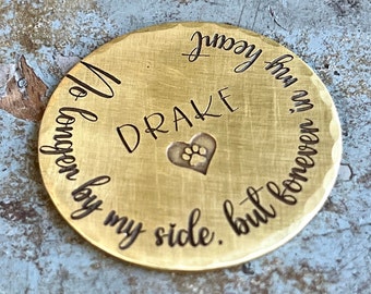 Pet Remembrance Gift, Personalized Dog Loss Brass Pocket Coin, Gift for Pet Loss, Remembrance Coin