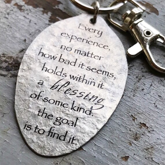 Spoon Pendant Keychain inspirational Quote Spoon Pendant Everything Holds A Blessing