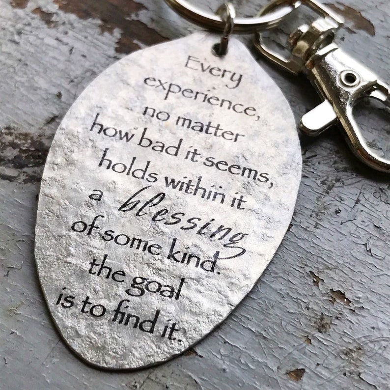 Spoon Pendant Keychain inspirational Quote Spoon Pendant Everything Holds A Blessing