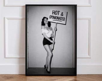 Póster feminista en blanco y negro, decoración fotográfica femenina, obra de arte sobre el poder femenino.