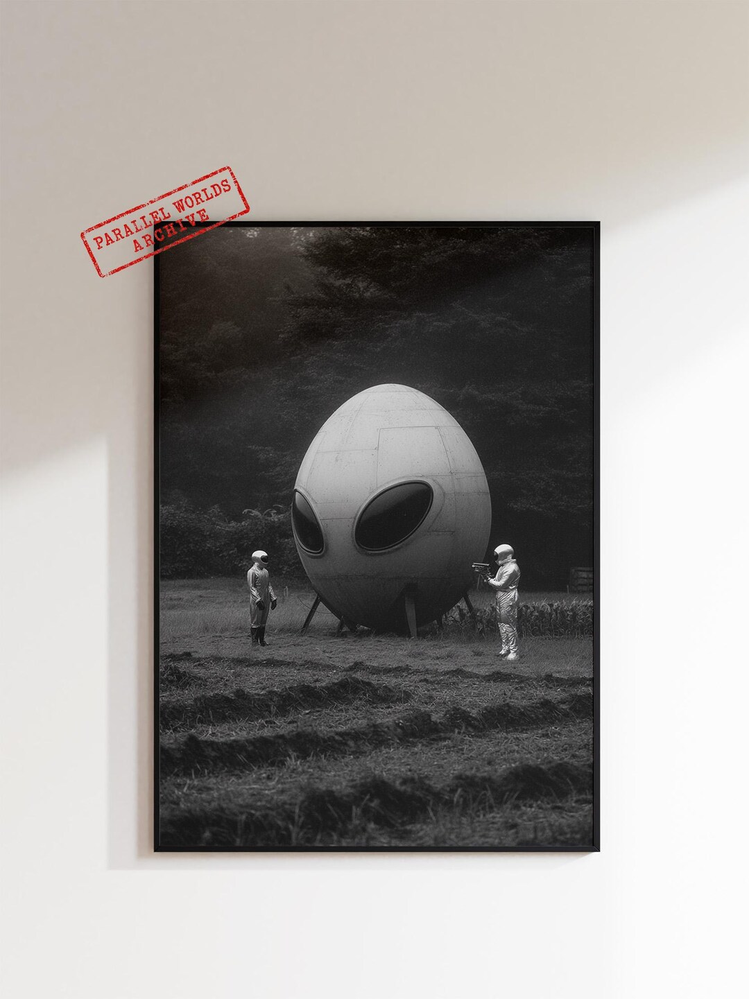 Alien Spaceship Poster, UFO Photography, Surreal Sci Fi Decor, Unusual ...