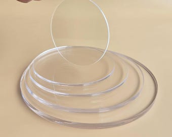 Ultra Clear Acrylic Disc - Custom Size for DIY Crafts,Choose Thickness & Diameter for DIY, Display  Home Decor