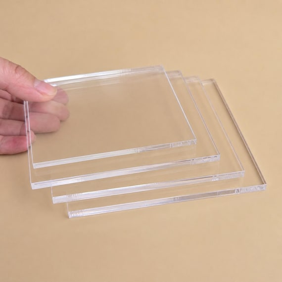 Custom Clear Acrylic Sheet | Square Plexiglass Panel, Cut to Size Plastic Board for Fish Tank Lid, Cabinet Shelf, Divider, DIY Decor