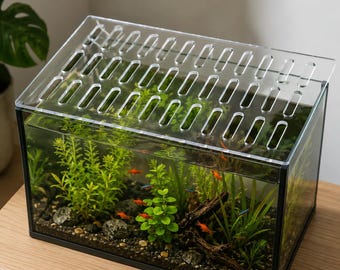 Custom Acrylic Ventilated Fish Tank Lid, Clear Aquarium Cover Panel, Hamster Divider, Small Pet Barrier, DIY Acrylic Mold Board