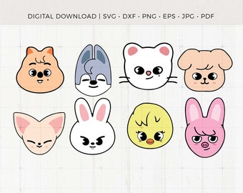 Stray Kids Svg Eps Pdf Jpg Png | Stray Kids Decal | SKZ svg | Vector files for Cricut and Silhouette | Kpop Svg | KPop Characters Shirt