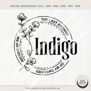 Indigo Namjoon Vector / BTS svg / KPop Sticker / Descarga instantánea para Cricut Silhouette DXF archivo de corte digital Eps Svg Png camisa
