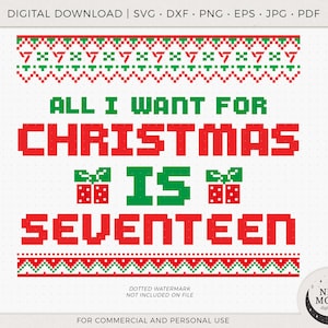 Dix-sept Noël | SVNTN | Téléchargement numérique KPop | Carat Télécharger pour Cricut DXF fichier de coupe numérique EPS Svg Png | Dix-sept décalcomanie