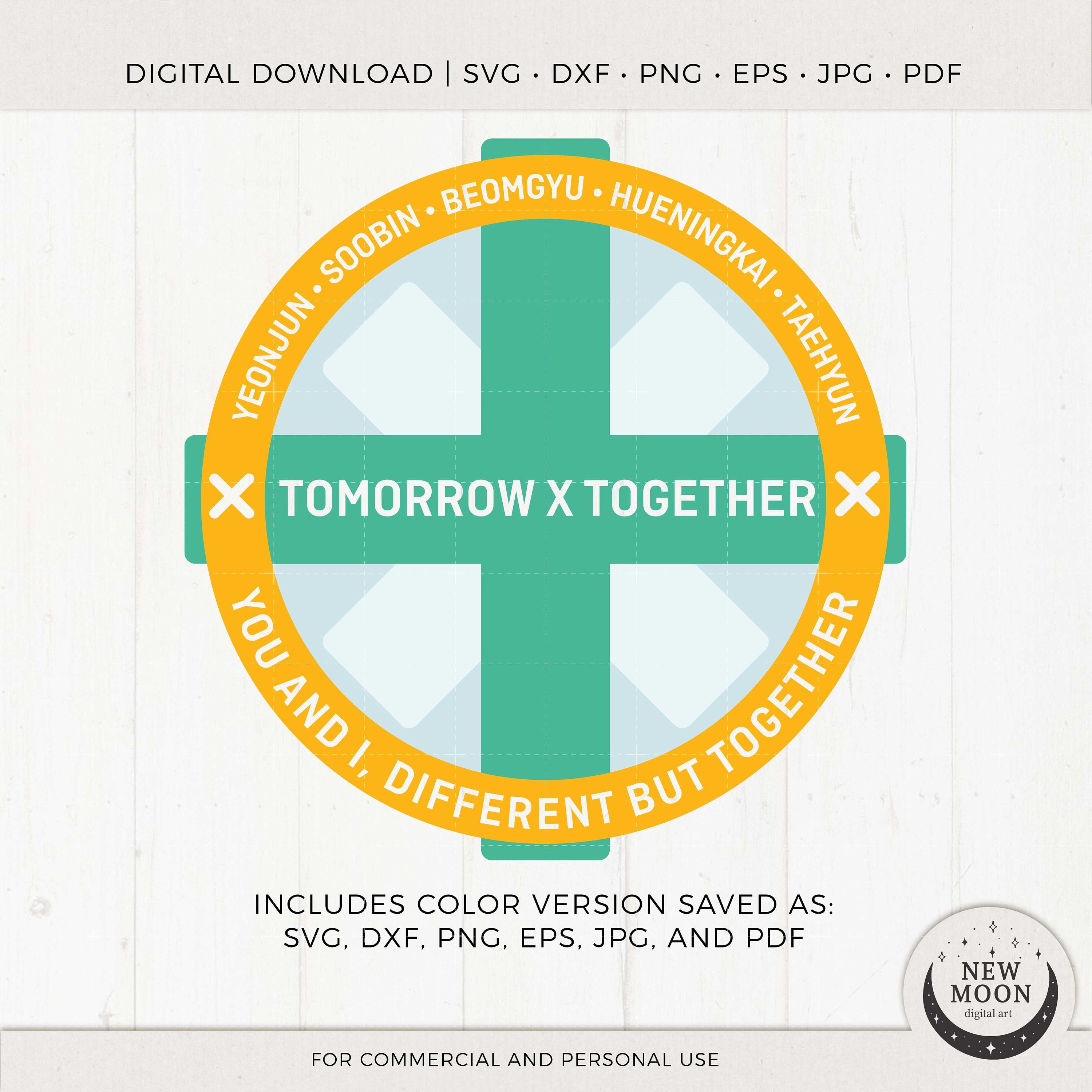 Tomorrow X Together Svg Eps Pdf Jpg Png | TXT Decal | MOA Sticker | Vector files for Cricut and Silhouette | Kpop Svg | TXT Clip Art