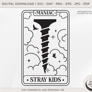 Carta del Tarot de Stray Kids / Calcomanía de Stray Kids / SKZ SVG, PNG y EPS / Archivos vectoriales para Cricut y Silhouette / Kpop SVG / SKZOO SVG