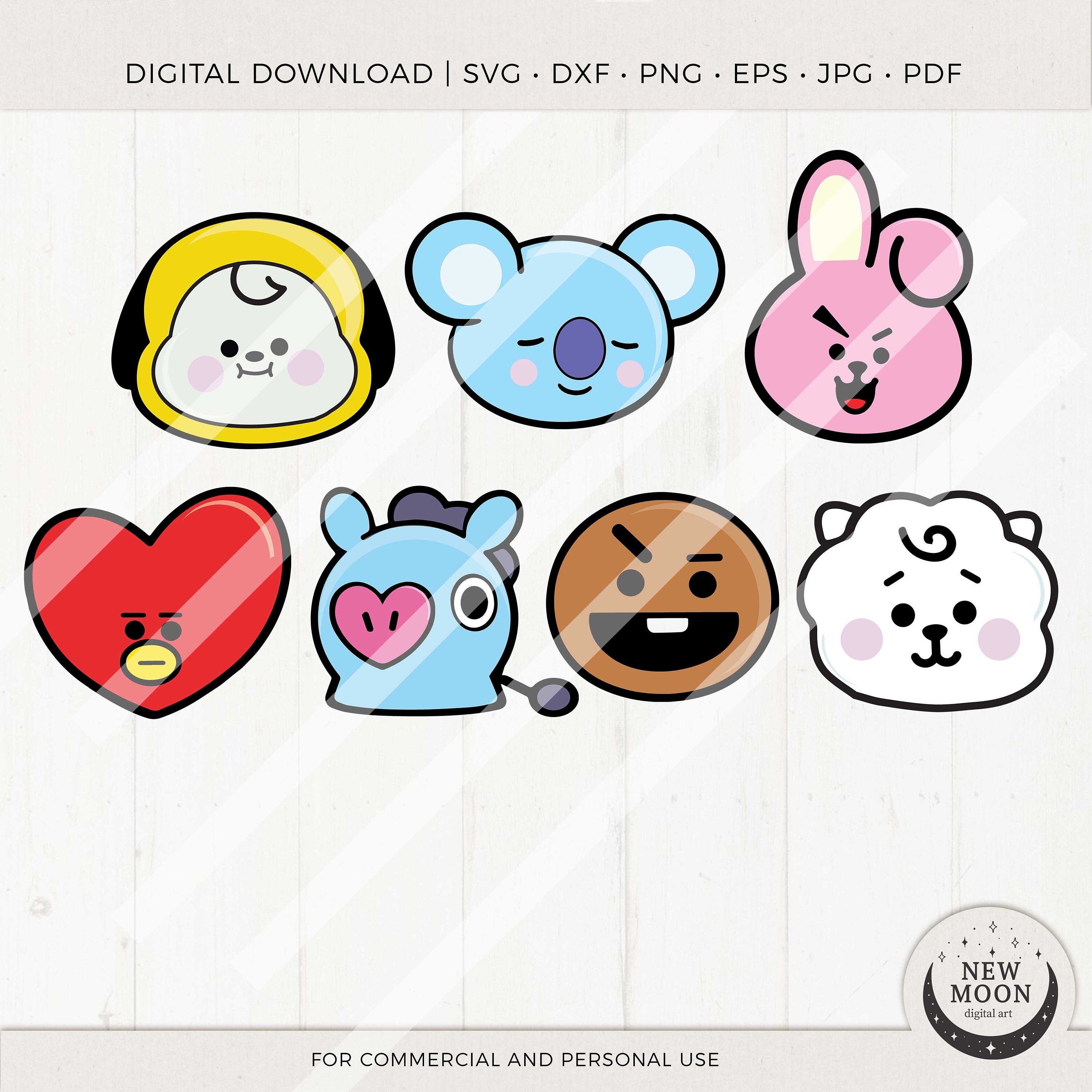 BTS Vector BTS Clip Art Kpop Digital Download Instant Etsy