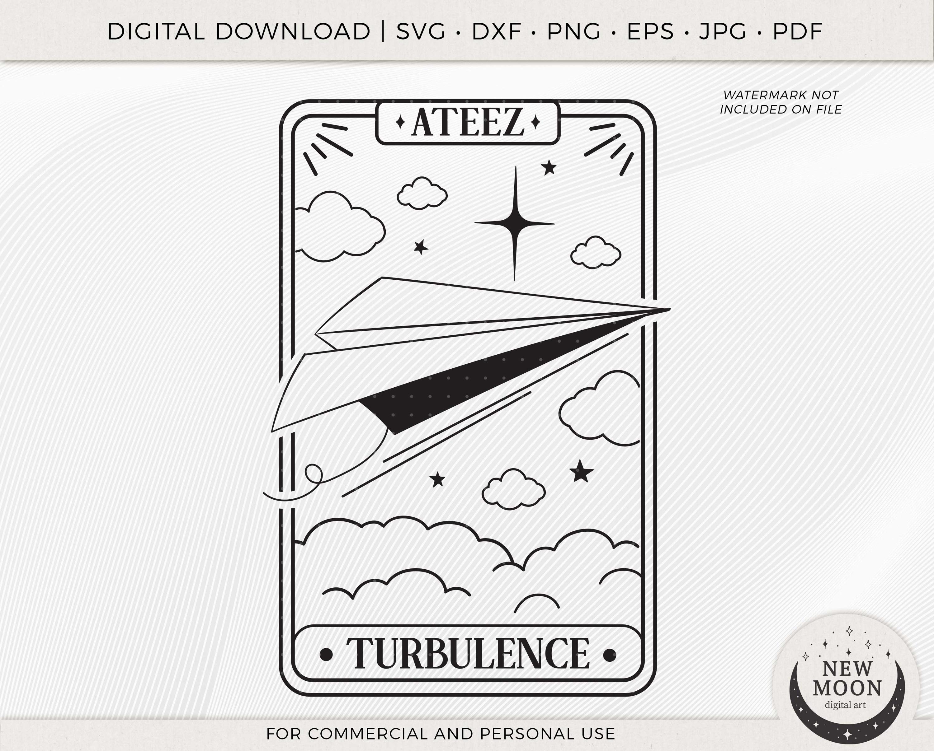 Turbulence Tarot Card | Ateez Svg | Kpop Sticker | Instant
