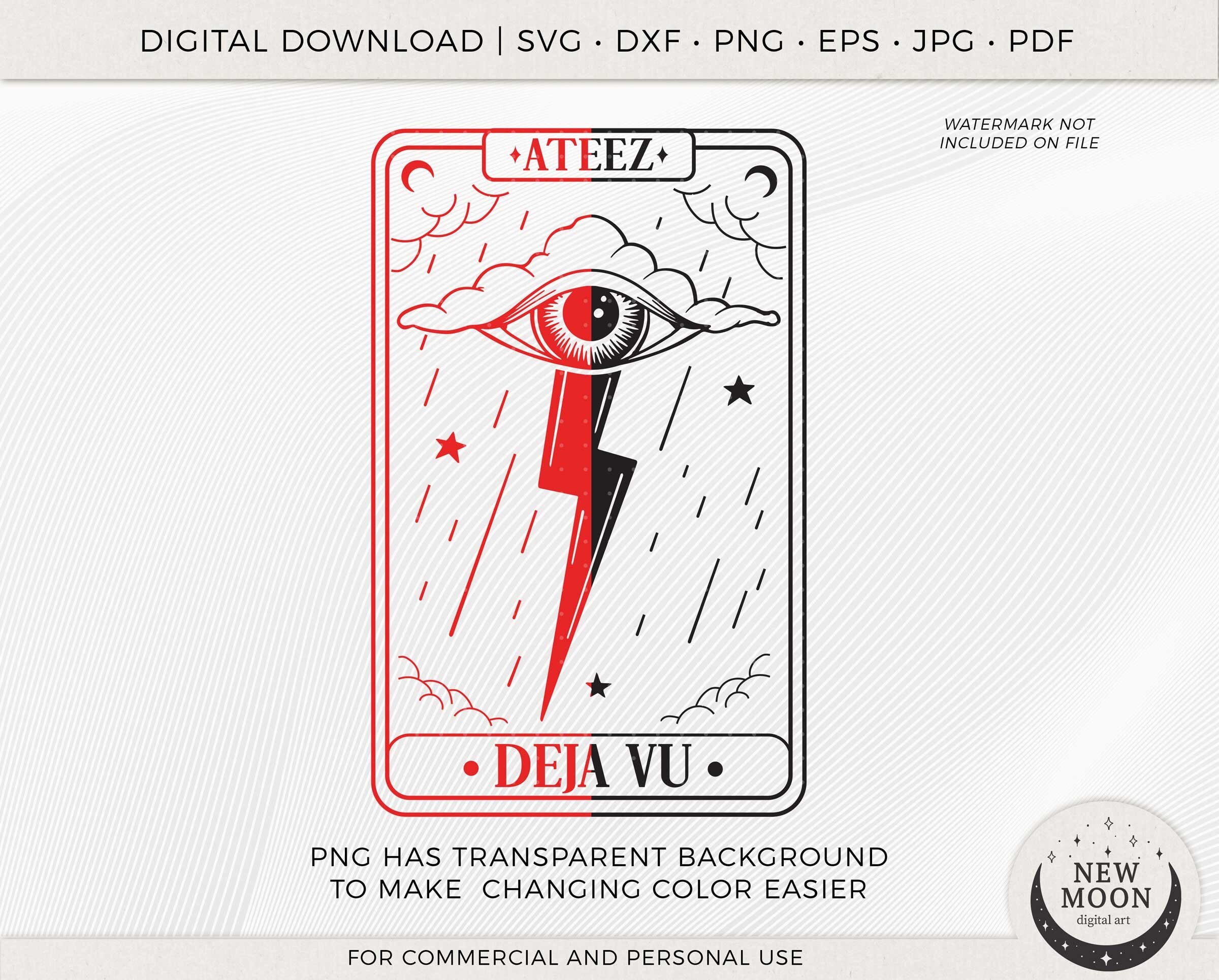 Deja Vu Tarot Card | Ateez Svg | Kpop Sticker | Instant Download