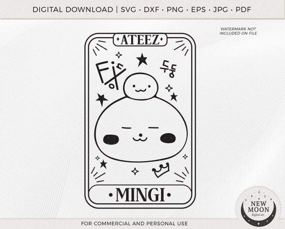 Mingi Fix on Tarot Card Vector | Ateez Svg | Kpop Sticker