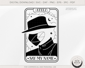 Ateez Say My Name Tarot Card Vector | Ateez Svg | Kpop Sticker