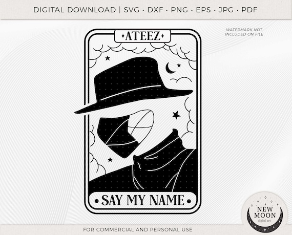 Ateez Say My Name Tarot Card Vector | Ateez Svg | Kpop Sticker