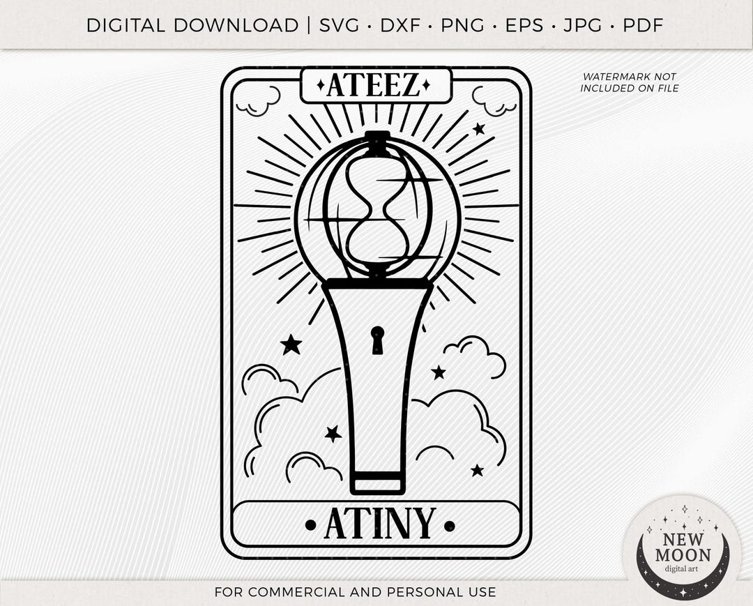 Ateez NEW Lightstick Tarot Card | Ateez Svg | Kpop Vector