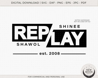 Shinee Replay Svg Eps Pdf Jpg Png | Sticker Shine | Shine-sticker | Shawl-vectorbestanden voor Cricut en Silhouette | Kpop-ster Svg