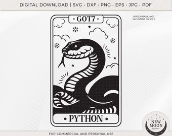 GOT7 Python Tarot Card svg | Ahgase Clip Art | KPop Digital Download | GOT7 Decal | Vector Files for Cricut and Silhouette